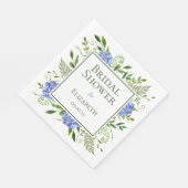 Vrijgezellenfeest van blauwe hydrangeas servet (Hoek)