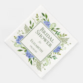 Vrijgezellenfeest van blauwe hydrangeas servet (Hoek)