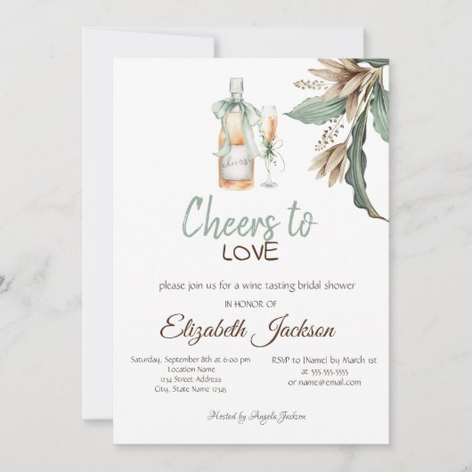 Vrijgezellenfeest van  bloemen voor wijnbereiding kaart (Voorkant)