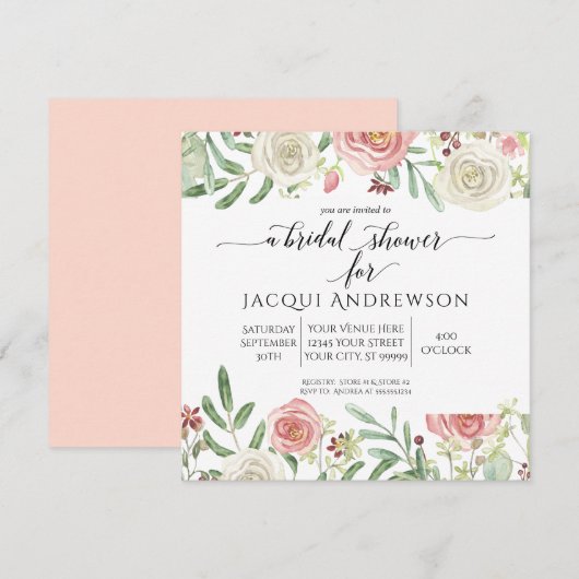 Vrijgezellenfeest van bloesem en Roos van de bloem Kaart (Voorkant / Achterkant)