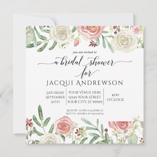 Vrijgezellenfeest van bloesem en Roos van de bloem Kaart (Voorkant)