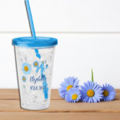 Vrijgezellenfeest van Blue Daisies Floral Acryl Drinkbeker