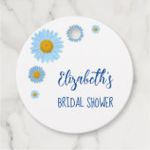 Vrijgezellenfeest van Blue Daisies Floral Bedankjes Labels (Voorkant)