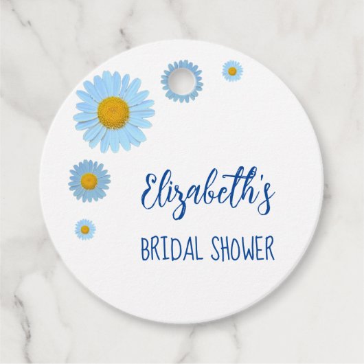Vrijgezellenfeest van Blue Daisies Floral Bedankjes Labels (Voorkant)