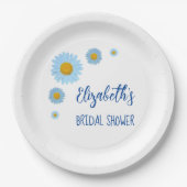 Vrijgezellenfeest van Blue Daisies Floral Papieren Bordje (Voorkant)