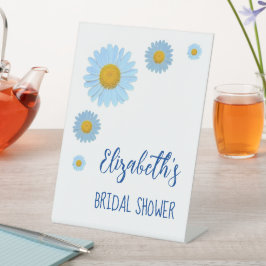 Vrijgezellenfeest van Blue Daisies Floral Reclamebord Met Voetstuk