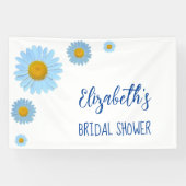 Vrijgezellenfeest van Blue Daisies Floral Spandoek (Horizontaal)