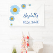 Vrijgezellenfeest van Blue Daisies Floral Spandoek (Insitu)