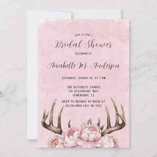 Vrijgezellenfeest van Boho Antler en Pink Peonies Kaart