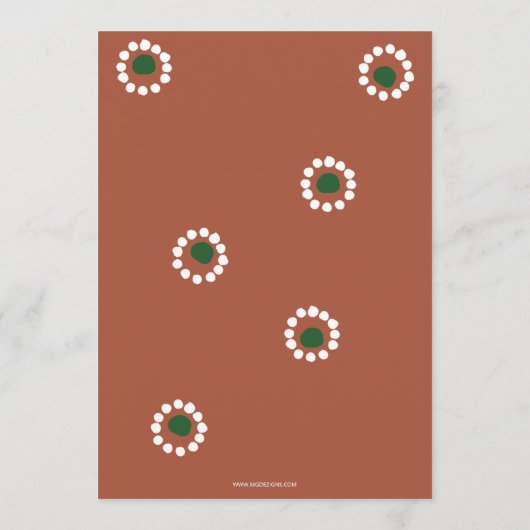 Vrijgezellenfeest van Boho Barro Menu (Achterkant)