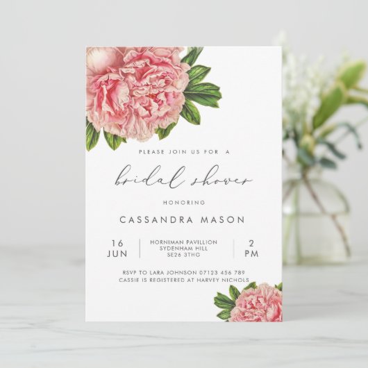  Vrijgezellenfeest van botanische roze pony Kaart (Staand voorkant)