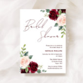 Vrijgezellenfeest van Bourgogne en Blush Flowers Kaart