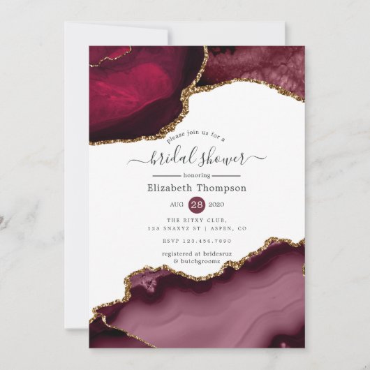 Vrijgezellenfeest van Bourgogne en Gold Agate Kaart (Voorkant)