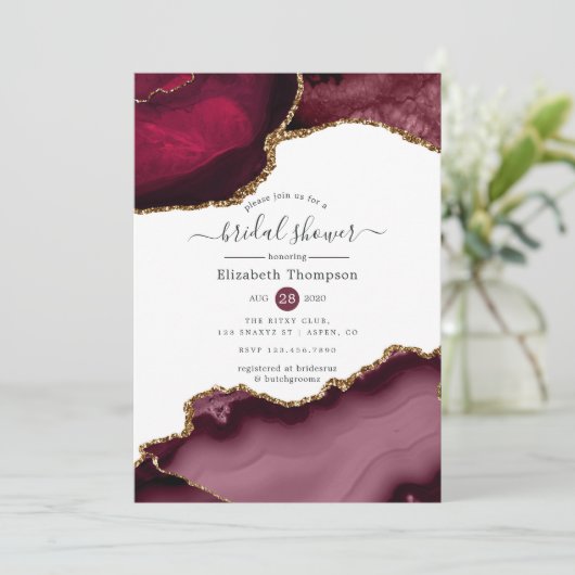 Vrijgezellenfeest van Bourgogne en Gold Agate Kaart (Staand voorkant)