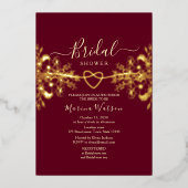 Vrijgezellenfeest van Bourgogne en Gold Floral Folie Uitnodiging (Voorkant)