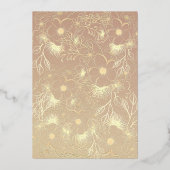 Vrijgezellenfeest van Bourgogne en Gold Floral Folie Uitnodiging (Achterkant)