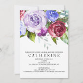 Vrijgezellenfeest van Bourgogne en Paarse Floral Kaart (Voorkant)