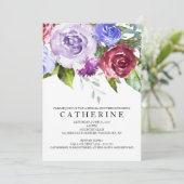 Vrijgezellenfeest van Bourgogne en Paarse Floral Kaart (Staand voorkant)