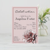 Vrijgezellenfeest van Bourgogne en Pink Peony Kaart (Staand voorkant)