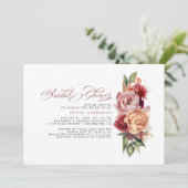 Vrijgezellenfeest van Bourgogne Red en Oranje Flor Kaart (Staand voorkant)