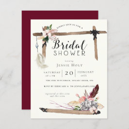 Vrijgezellenfeest van Bourgondië-Boho Kaart