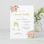 Vrijgezellenfeest van Brunch en brabbel Floral Kaart (Staand voorkant)