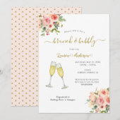 Vrijgezellenfeest van Brunch en brabbel Floral Kaart (Voorkant / Achterkant)