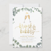 Vrijgezellenfeest van Brunch en Bubbel Eucalyptus  Kaart (Voorkant)