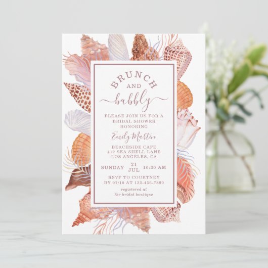 Vrijgezellenfeest van Brunch en Bubble Beach Seash Kaart (Staand voorkant)