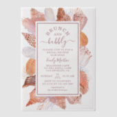 Vrijgezellenfeest van Brunch en Bubble Beach Seash Vellum Uitnodigingen (Voorkant)