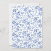 Vrijgezellenfeest van Brunch en Bubble Blue Floral Kaart (Achterkant)