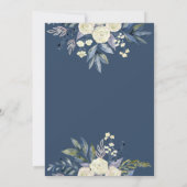 Vrijgezellenfeest van Brunch en Bubble Blue Floral Kaart (Achterkant)