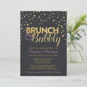 Vrijgezellenfeest van Brunch en Bubble Glitter Cha Kaart (Staand voorkant)