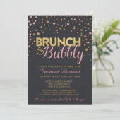 Vrijgezellenfeest van Brunch en Bubble Glitter Cha Kaart (Staand voorkant)