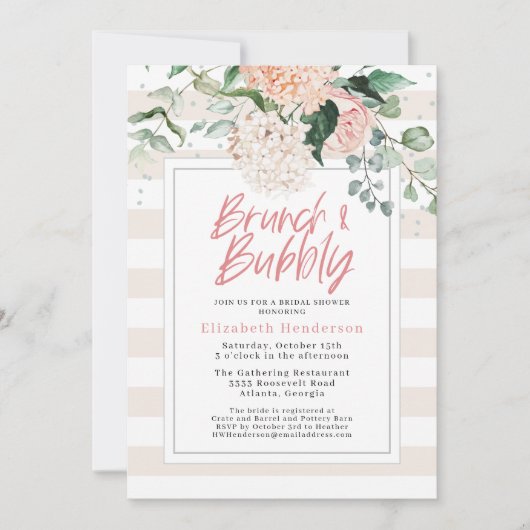 Vrijgezellenfeest van Brunch en Bubble Pink Kaart (Voorkant)