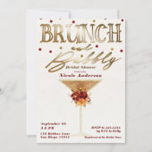 Vrijgezellenfeest van Brunch en Bubble Wine Gold R Kaart (Voorkant)