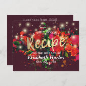 Vrijgezellenfeest van Burgundy Floral String Light Uitnodiging Briefkaart (Voorkant / Achterkant)