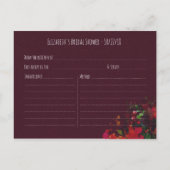 Vrijgezellenfeest van Burgundy Floral String Light Uitnodiging Briefkaart (Achterkant)