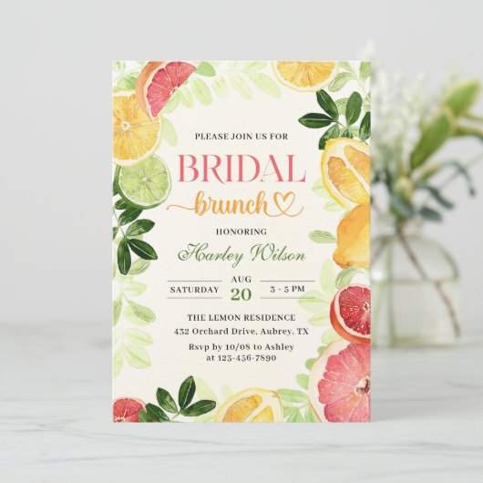 Vrijgezellenfeest van citrusvruchten kaart (Staand voorkant)