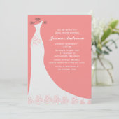 Vrijgezellenfeest van Coral Wedding Gown Kaart (Staand voorkant)