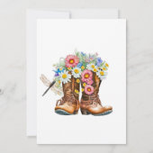 Vrijgezellenfeest van Cowgirl Boots Floral Dragonf Kaart (Achterkant)