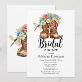 Vrijgezellenfeest van Cowgirl Boots Floral Dragonf Kaart (Voorkant / Achterkant)