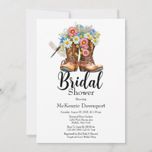 Vrijgezellenfeest van Cowgirl Boots Floral Dragonf Kaart