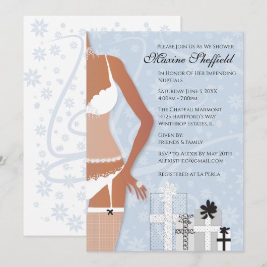 Vrijgezellenfeest van de Afrikaanse Lingerie Plati Kaart (Voorkant / Achterkant)