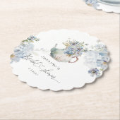 Vrijgezellenfeest van de Blauwe Hydrangeas-theepar Kartonnen Onderzetters (Gekanteld)