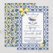 Vrijgezellenfeest van de blauwe mediterrane Lemons Feestdagenkaart (Voorkant / Achterkant)