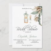 Vrijgezellenfeest van de bloemen van wijnflessen kaart (Voorkant)