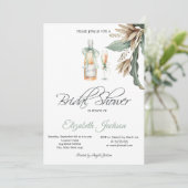 Vrijgezellenfeest van de bloemen van wijnflessen kaart (Staand voorkant)