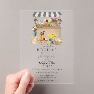 Vrijgezellenfeest van de Bloemenmarkt van de water Acryl Uitnodigingen