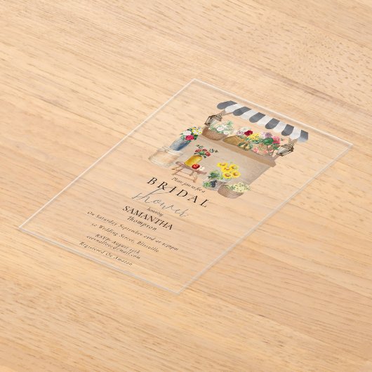 Vrijgezellenfeest van de Bloemenmarkt van de water Acryl Uitnodigingen (Laagn)